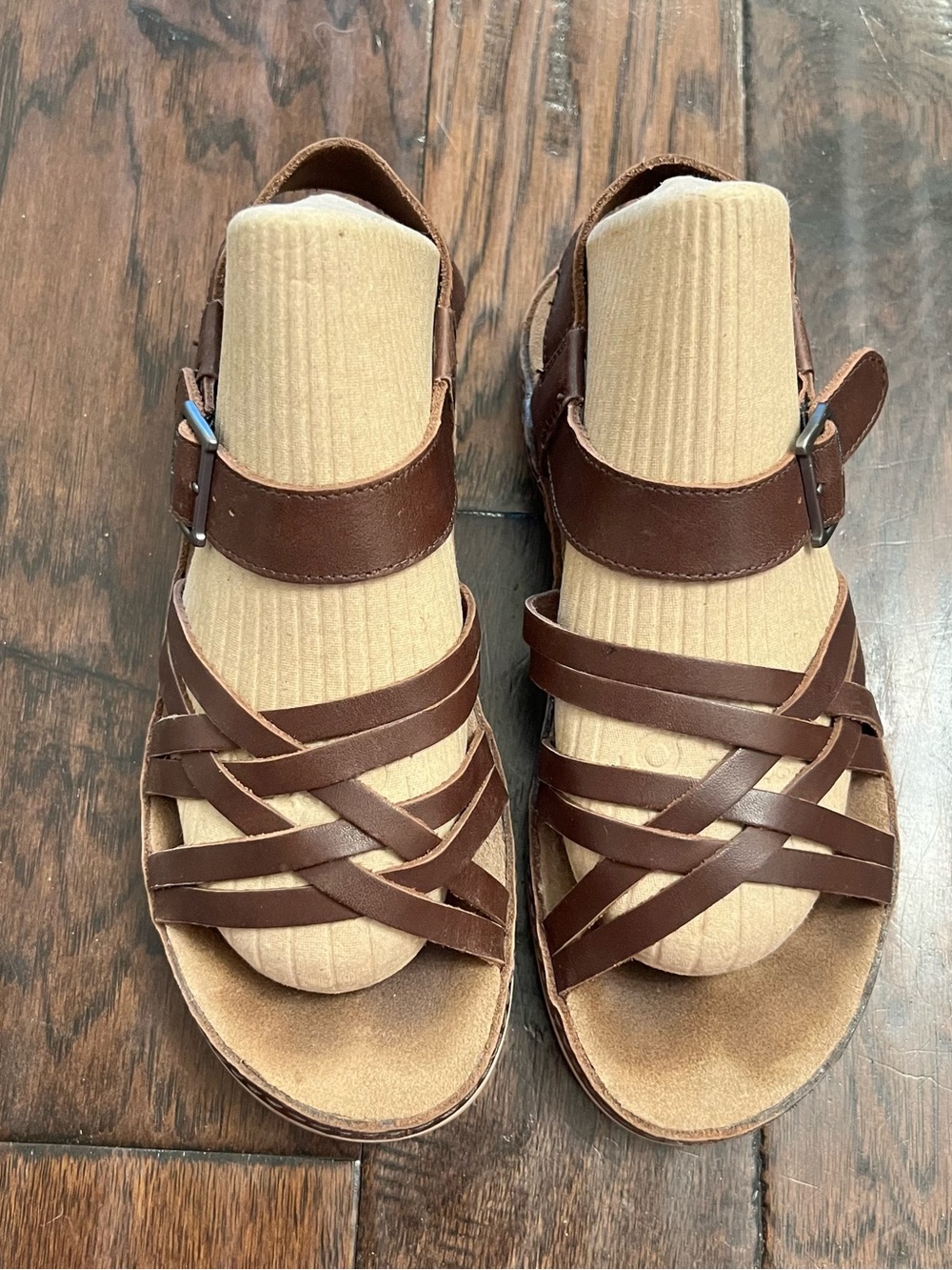 Chaco Pinecone Brown Leather Strappy Sandals